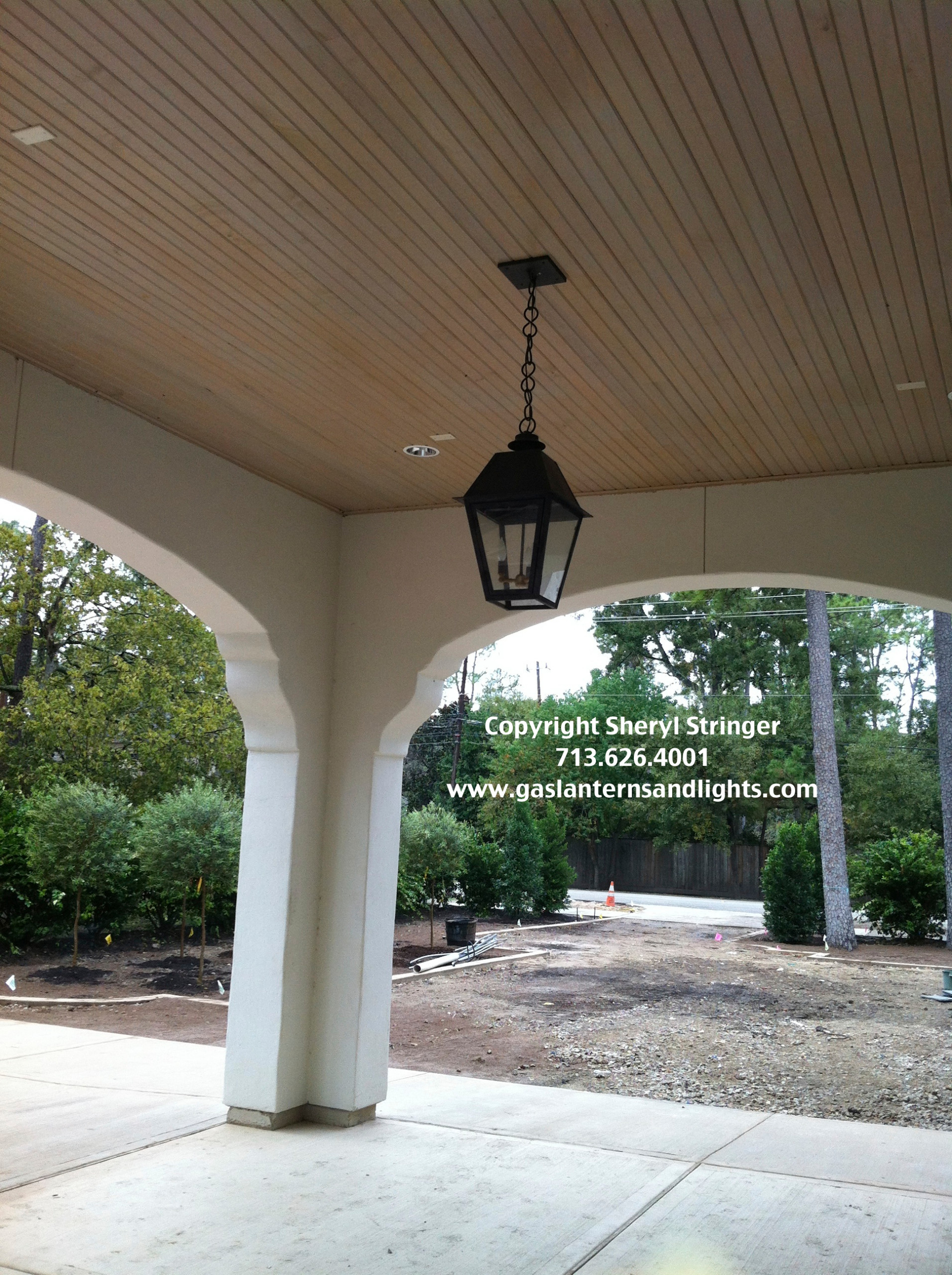 Sheryl's Style 1 Electric Lantern Hanging by Copper Chain