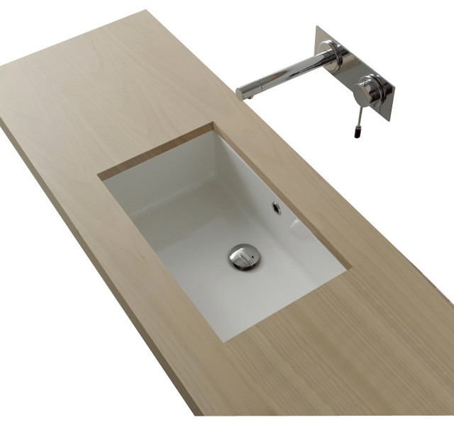 Rectangular White Ceramic Undermount, Long Rectangular Undermount Bathroom Sink