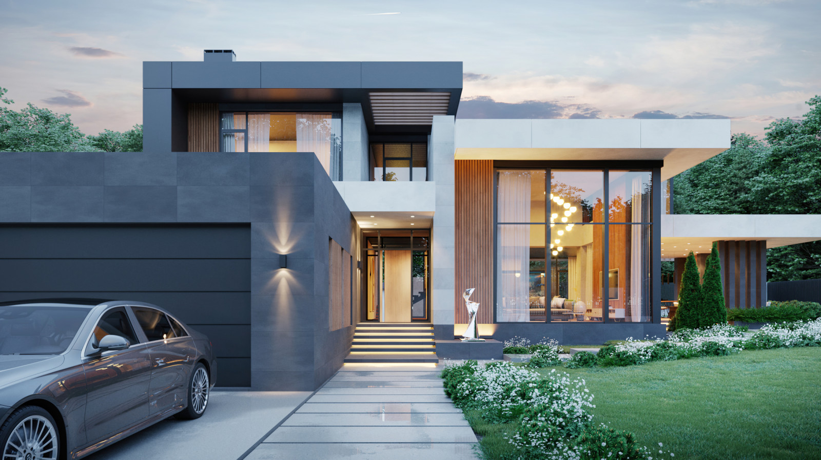 Проект индивидуального жилого дома и бани в КП "Летова роща"