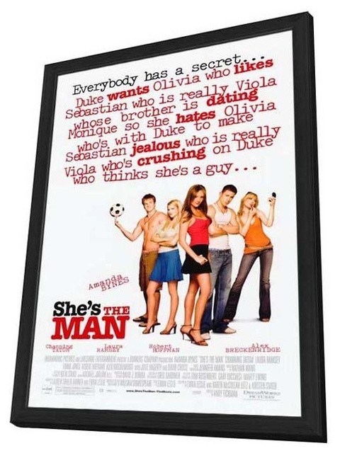 She's the Man 27 x 40 Movie Poster - Style A - in Deluxe Wood Frame
