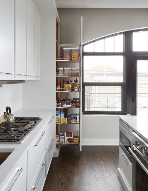 Pull Out Pantry Cabinet Contemporary Kitchen Chicago By Orren Pickell Building Group