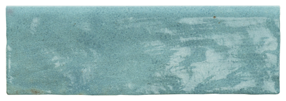 Kingston Turquoise 3 in x 8 in. Glazed Ceramic Bullnose Tile