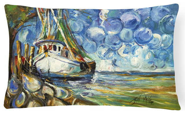 Shrimp Boat 101 Canvas Fabric Decorative Pillow