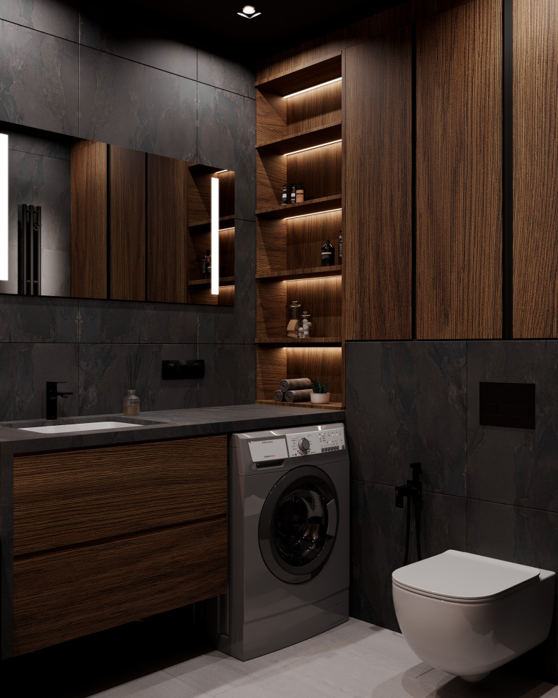 Евро однокомнатная квартира в монохромной гамме  в ЖК Московские кварталы