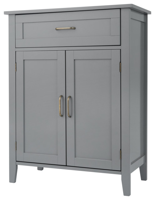 Wooden Bathroom Floor Cabinet & 1 Drawer Grey - Transitional - Bathroom ...