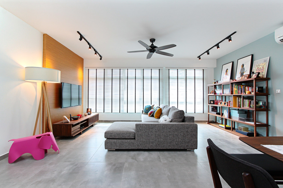 Design ideas for a scandinavian living room in Singapore.