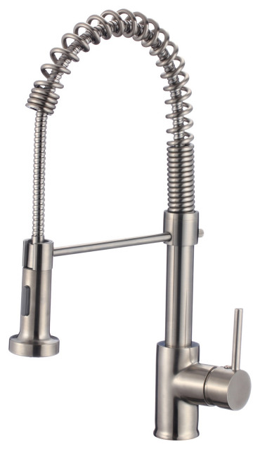 Single-Handle Pull-Down Sprayer Kitchen Faucet with Spring Design