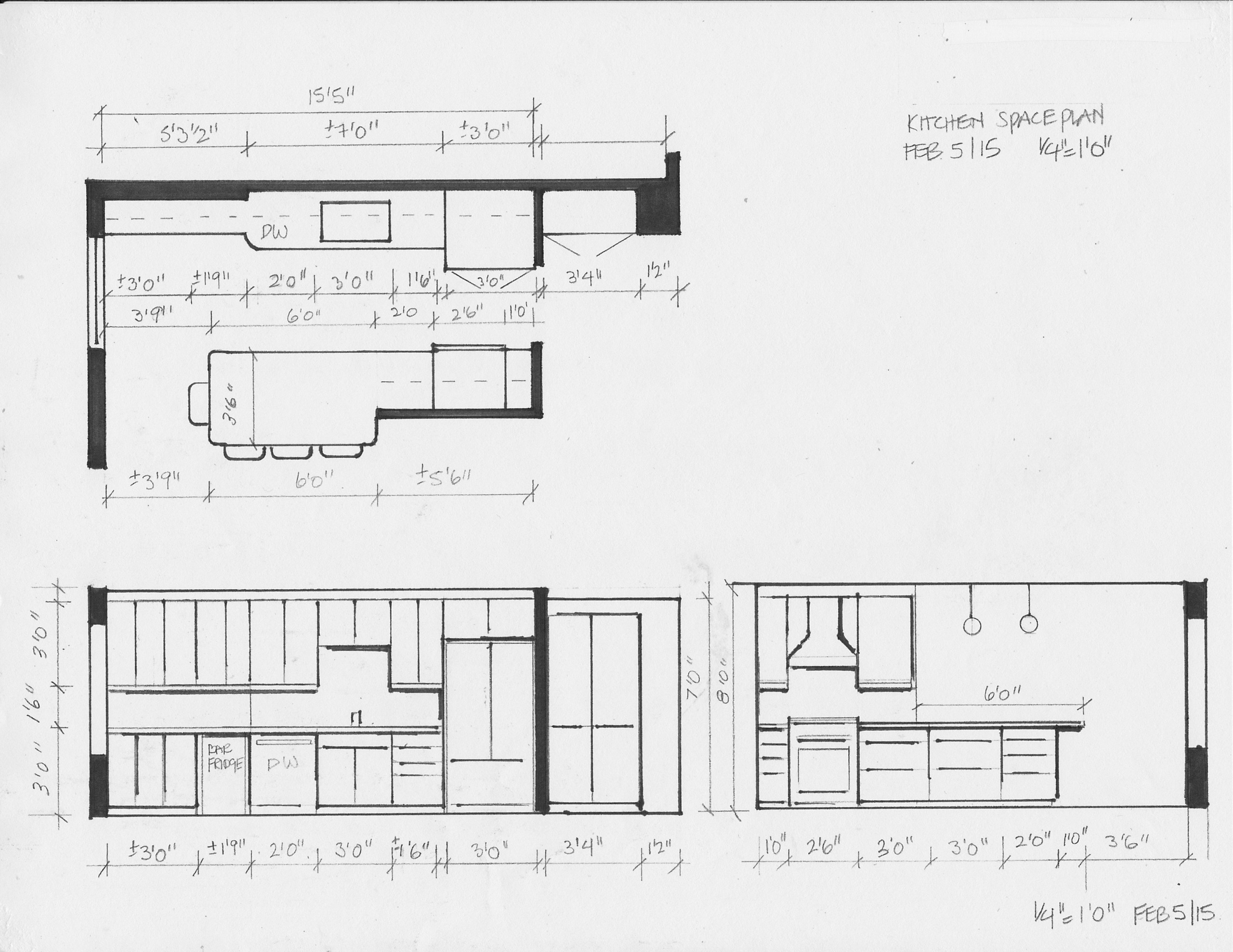residential space plans- waterfront condominium kitchen