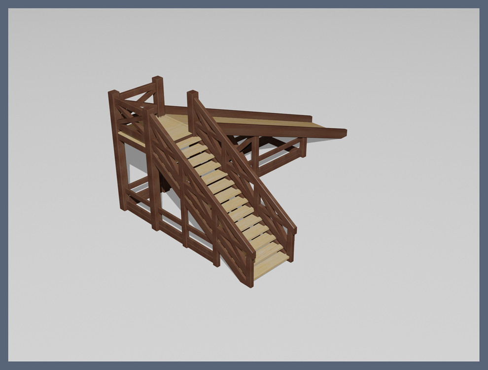 Проект деревянной горки для загородного дома.