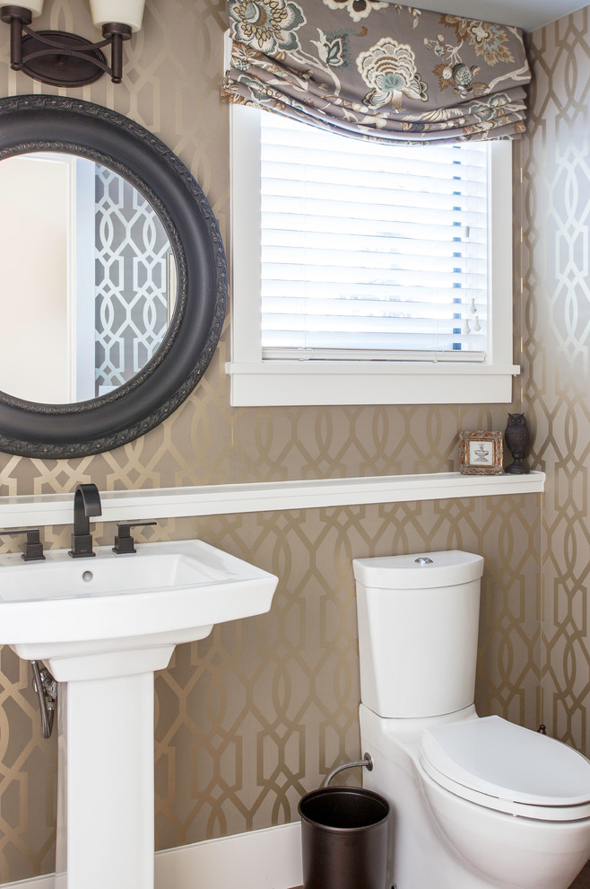 Transitional home design photo in Calgary