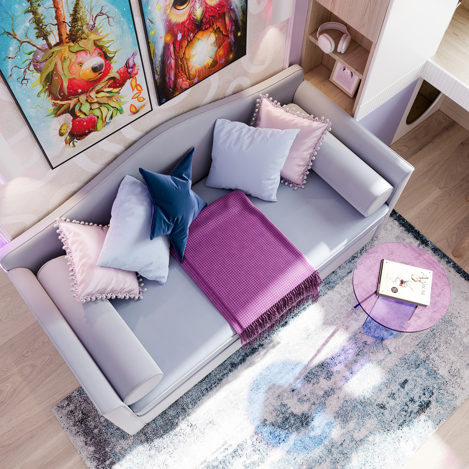 Интерьер детской комнаты для маленькой принцессы в ЖК Лучи