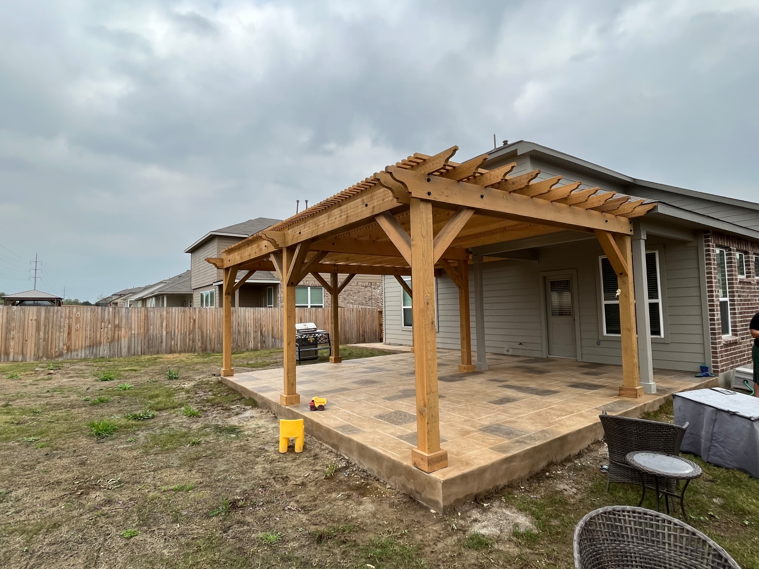 Kennedy Pergola & Stamped Concrete