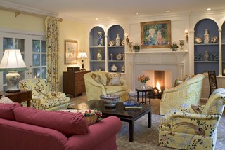 Formal Living Room with Fireplace - Traditional - Living Room