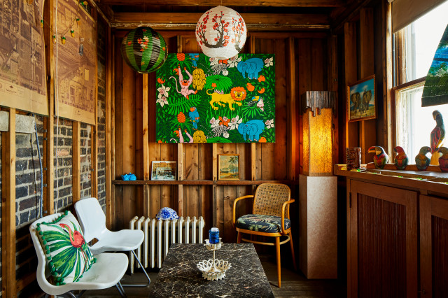 80s Art Deco home - Bridgeport Chicago - Tropical - Living Room
