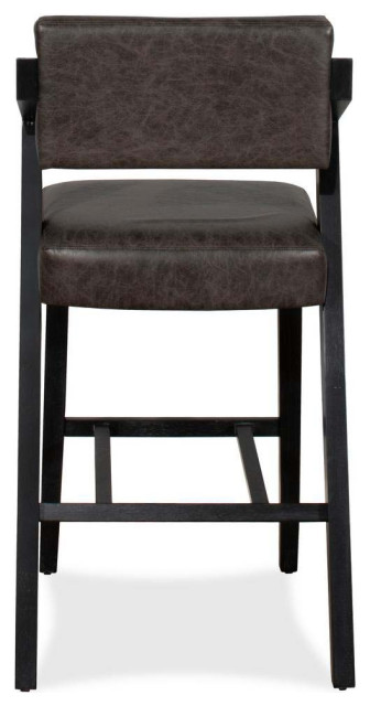 Snider Stool Snyder Non-Swivel Bar Height Stool, Blackwash - Transitional - Bar ...