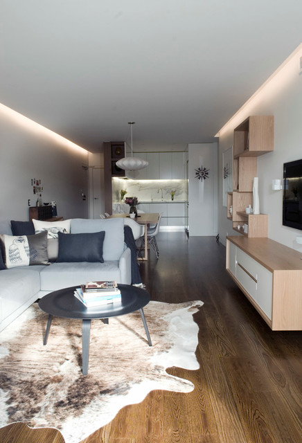 Apartment Interior Fitout by studioJLA moderne-dagligstue