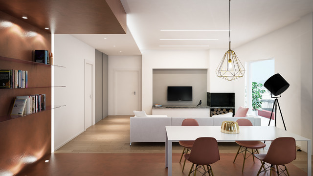 Idee - Rendering contemporary-vardagsrum