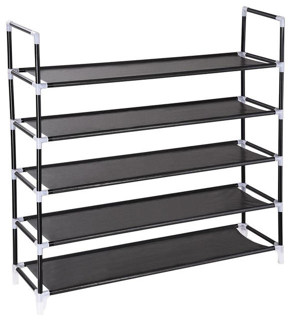 5 Tier Mobile Shoe Rack Tower Storage Shelf Holder Organizer Home Furniture