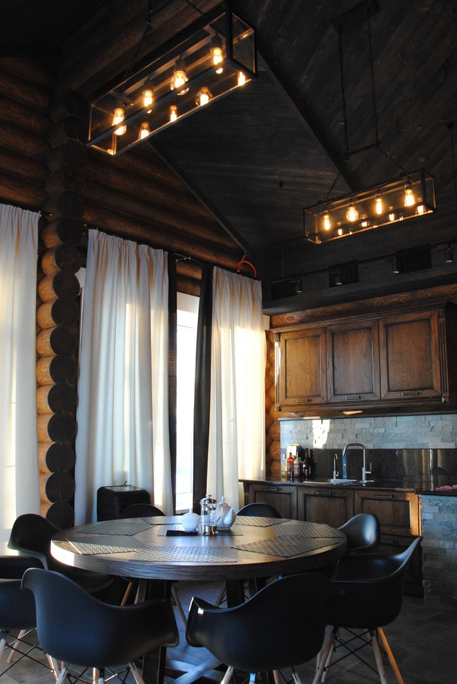 ДОМ из бревна в стило Лофт