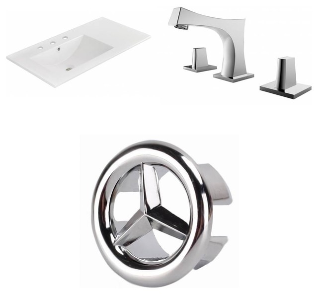 35 5 In Bathroom Ceramic Single Sink Top Set Contemporary