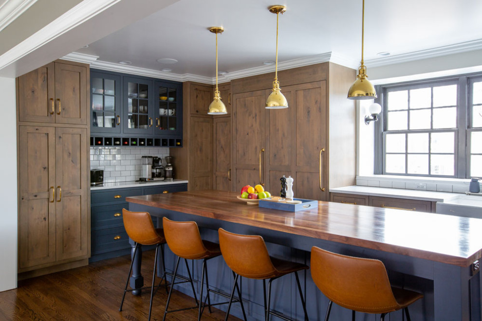 Inspiration for a transitional kitchen remodel in New York