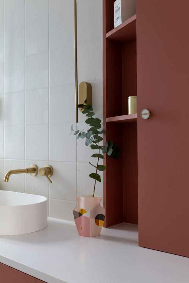 Réalisation d'une salle de bain design.