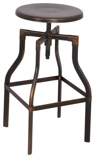 Acme Industrial Bar Stool With Antique Copper Finish 96638