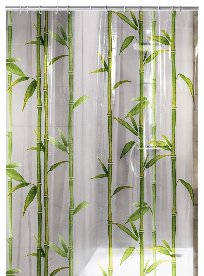 Green PEVA Shower Curtain, Bamboo - Asian - Shower Curtains - by Vita ...