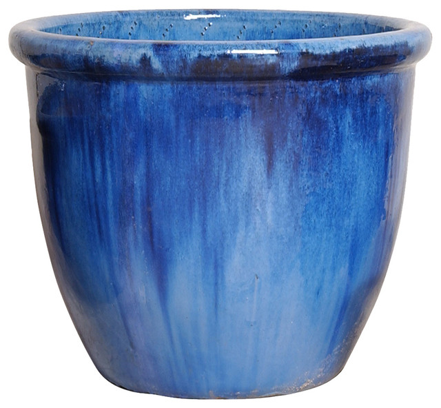 Classics Pot, Blue Contemporary Indoor Pots And Planters by