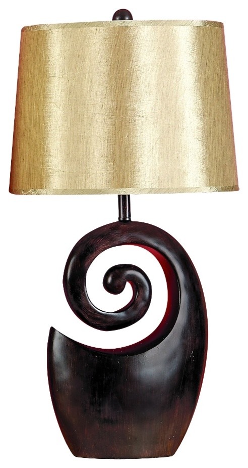 Art Deco Table Lamp Brown Beige Accent Home Decor