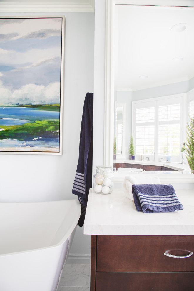 Inspiration for a transitional bathroom remodel in Orange County