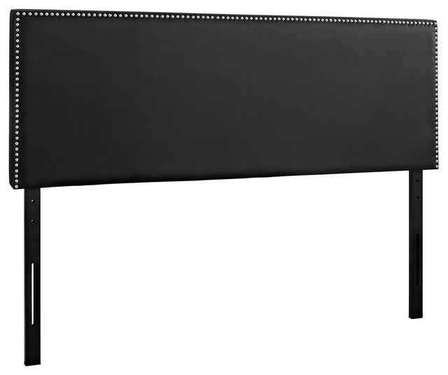 Modern Contemporary Urban Bedroom Queen Size Headboard Black Faux Modern Contemporary Urban Bedroom Queen Size Headboard Black Faux Leather Wood Transitional Headboards By House Bound