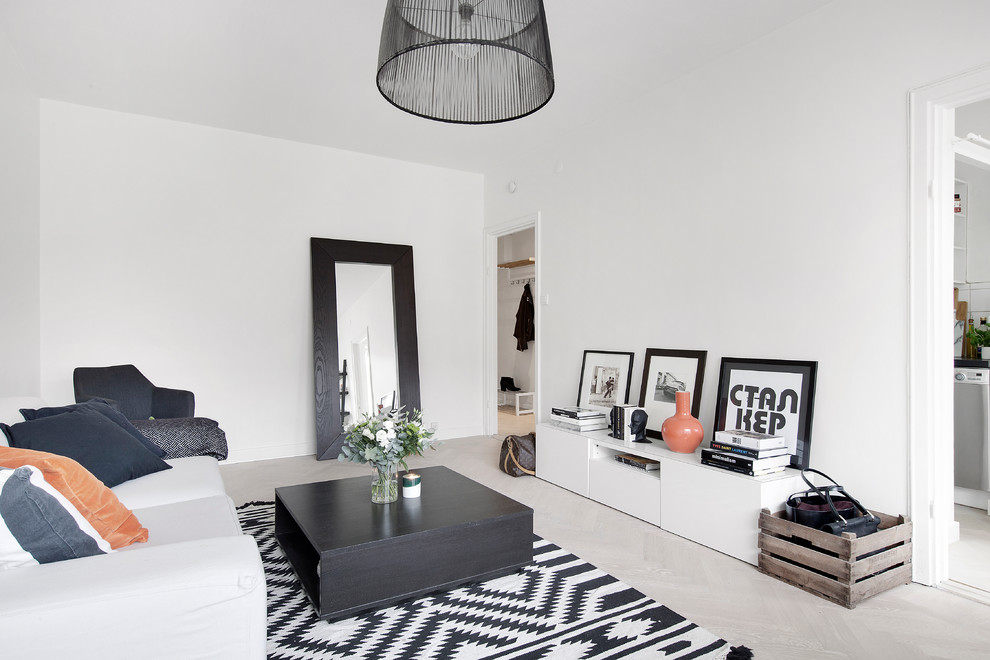 Foto på ett skandinaviskt vardagsrum