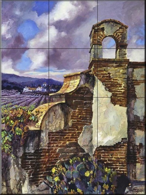 Tile Mural, The Mission Vineyard by Clif Hadfield