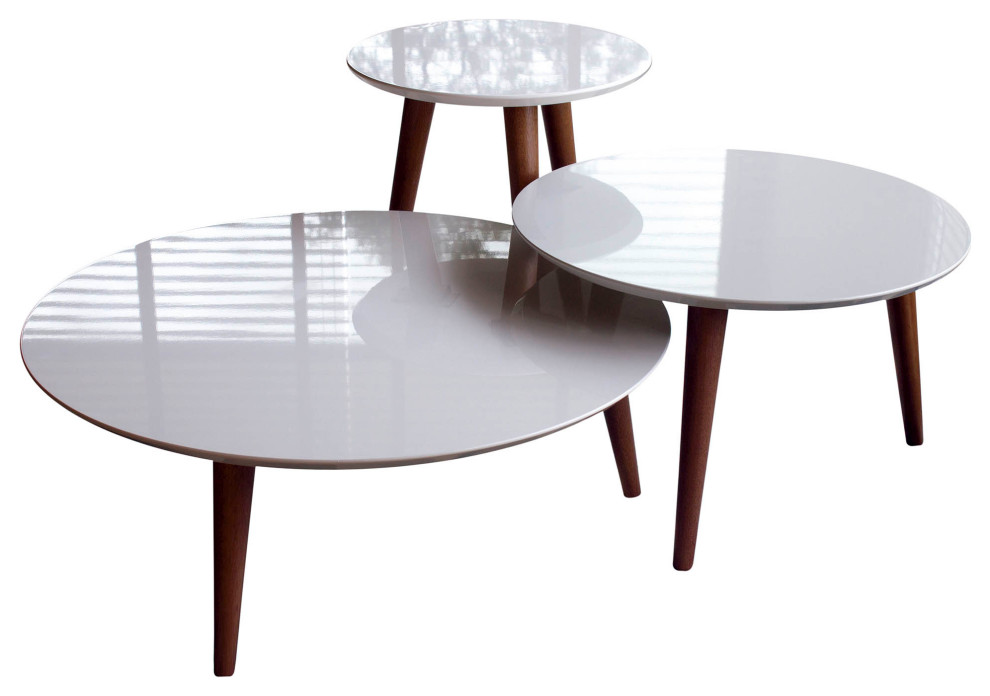 Manhattan Comfort 252251 Moore Mid-Century Modern Round Coffee Table