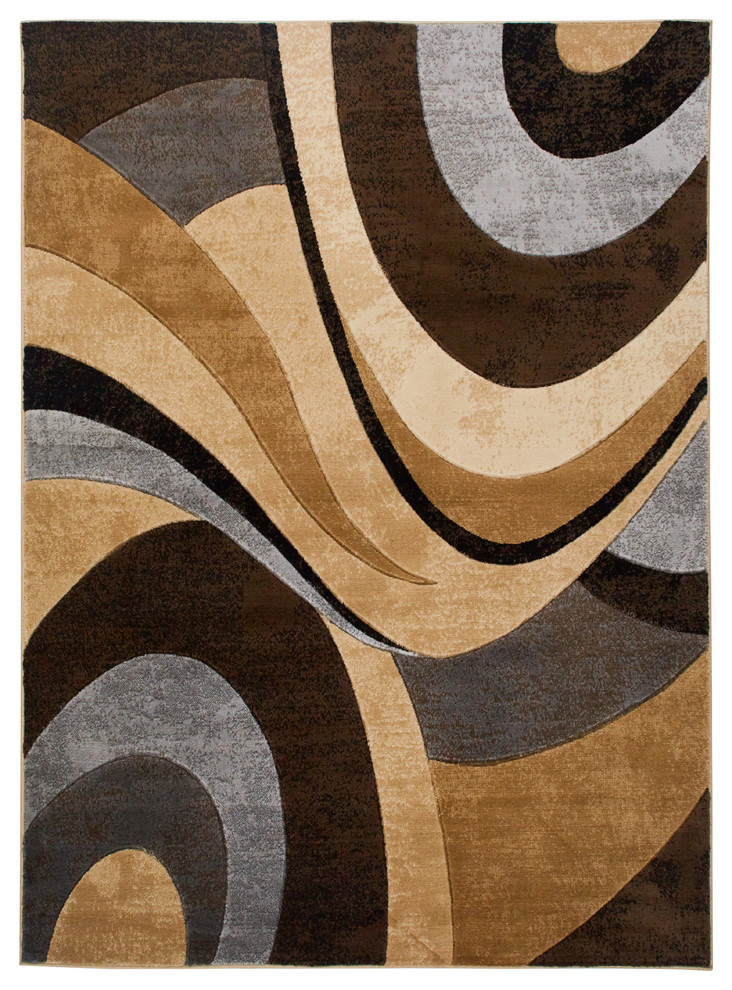 Home Dynamix Tribeca Slade Area Rug Abstract Brown/Gray, 7'10"x10'6