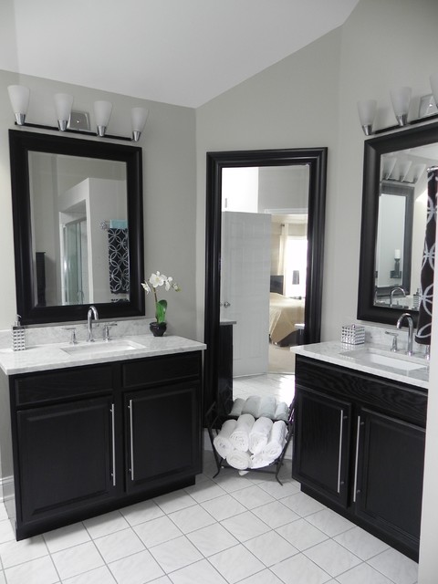 Master Bath Vanity Using Kitchen Cabinet Bases - Contemporary - Bathroom - Other