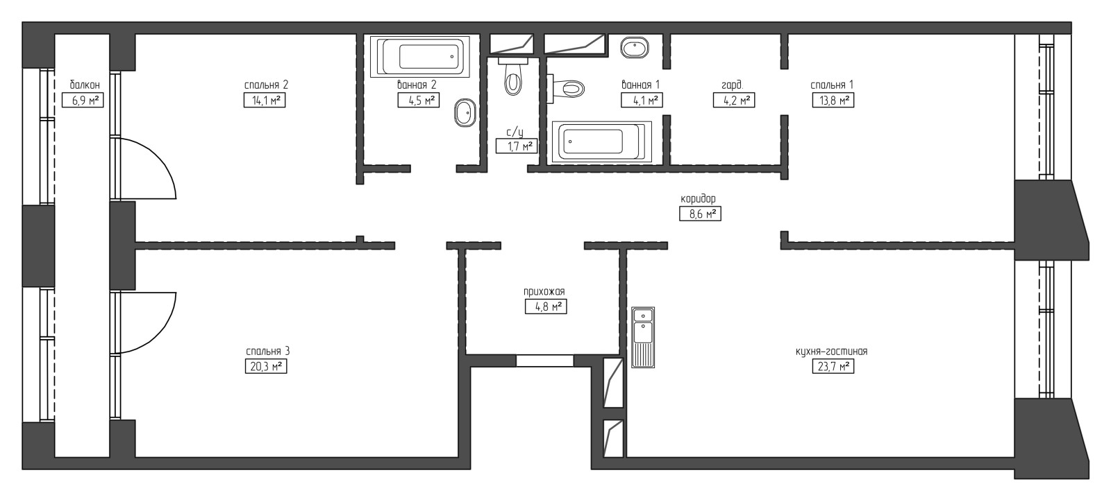 Квартира в ЖК "Новочеремушкинская, 17"