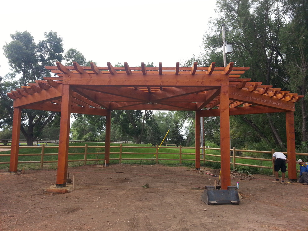 Inspiration for a rustic home design remodel in Denver
