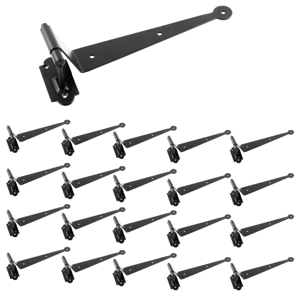 Black Offset Strap Pintle Hinge 11 3/4" L Cast Iron Shutters, Window