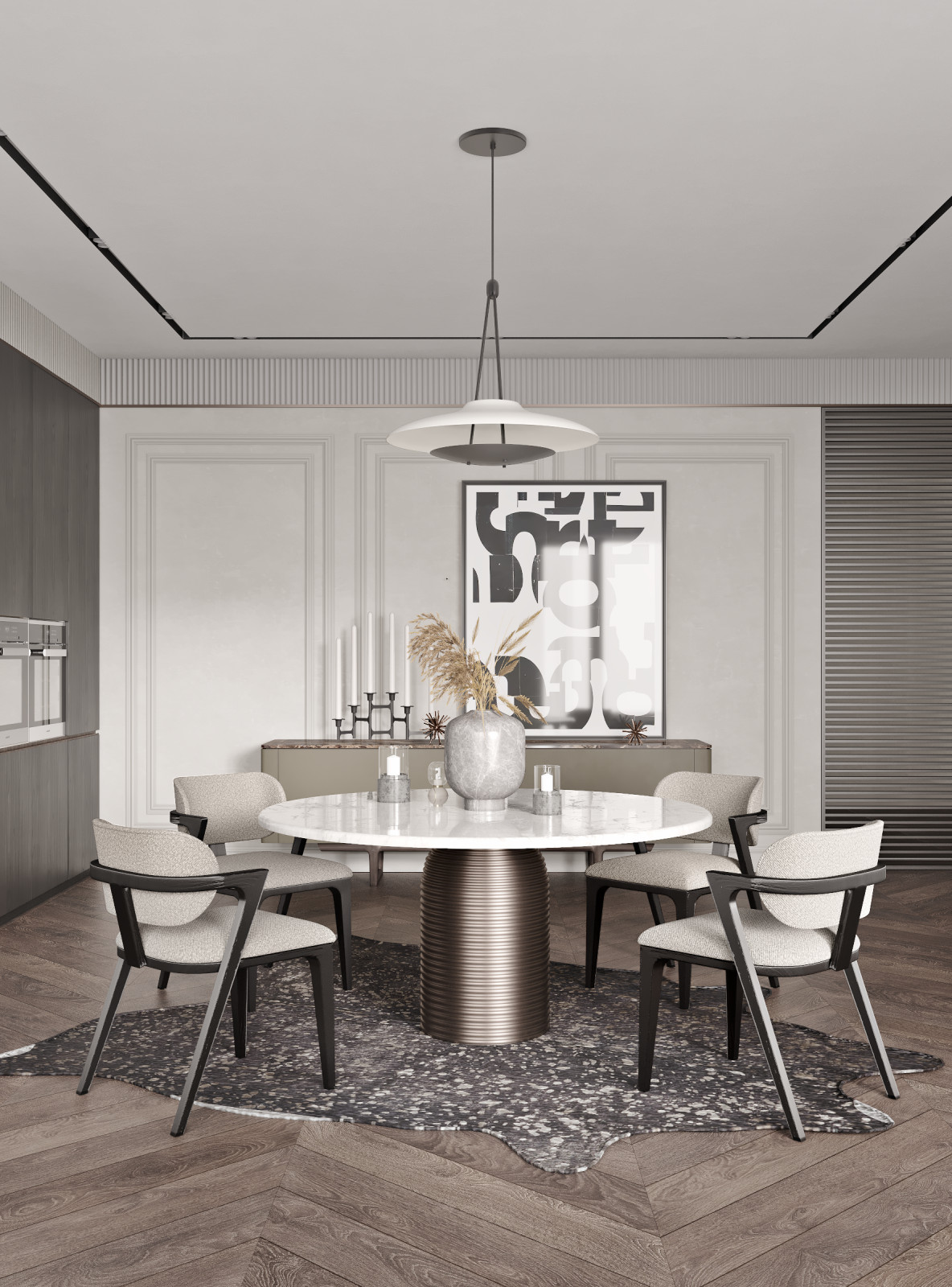 Дизайн кухни-гостиной в роскошных апартаментах Санкт-Петербурга