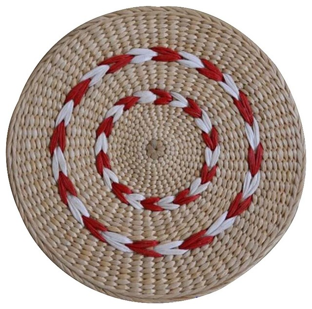 Natural Round Handmade Straw Mat Floor Mats Chair Cushion 23x23cm Natural Round Handmade Straw Mat Floor Mats Chair Cushion 23x23cm Beach Style Outdoor Cushions And Pillows By Blancho Bedding