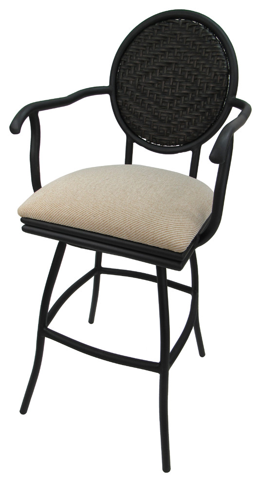 Outdoor Patio Swivel Bar Stool 30" Tropical Outdoor Bar Stools And Counter Stools by