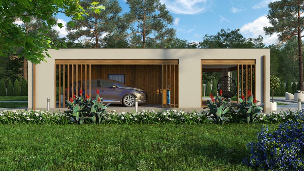 Одноэтажный дом в стиле минимализм – 130,37 кв.м.