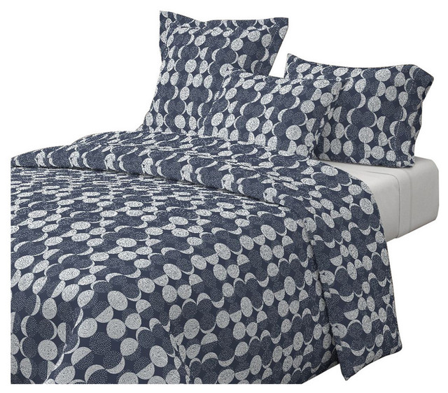 Moon Phases Embroidery Cotton Duvet Cover Contemporary Duvet