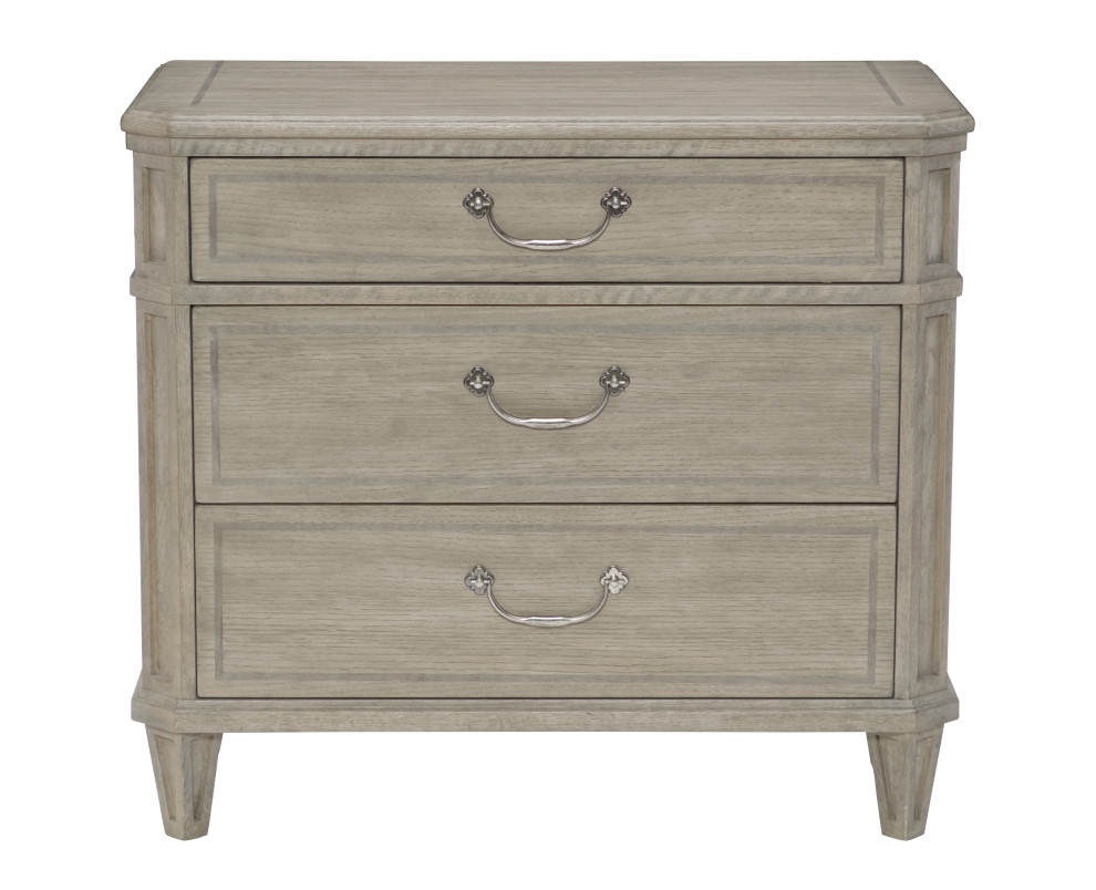 Bernhardt Marquesa Nightstand, Gray Cashmere Finish Transitional