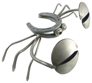 Horseshoe Crab Metal Sculpture Beach Style Garden Statues And