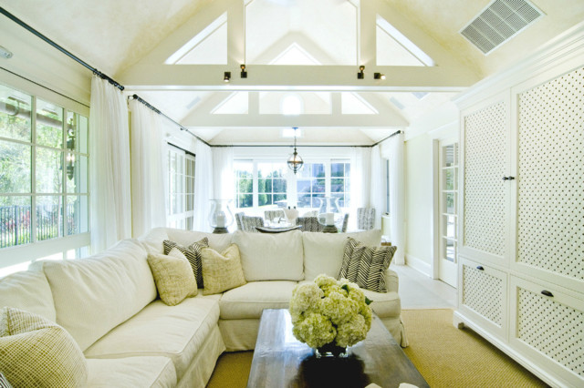 Poolhouse transitional-living-room