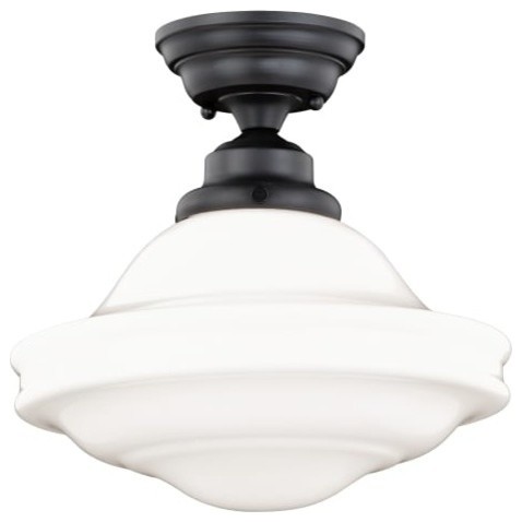 Huntley 1 Light Semi Flush Mount In Oil Rubbed Bronze