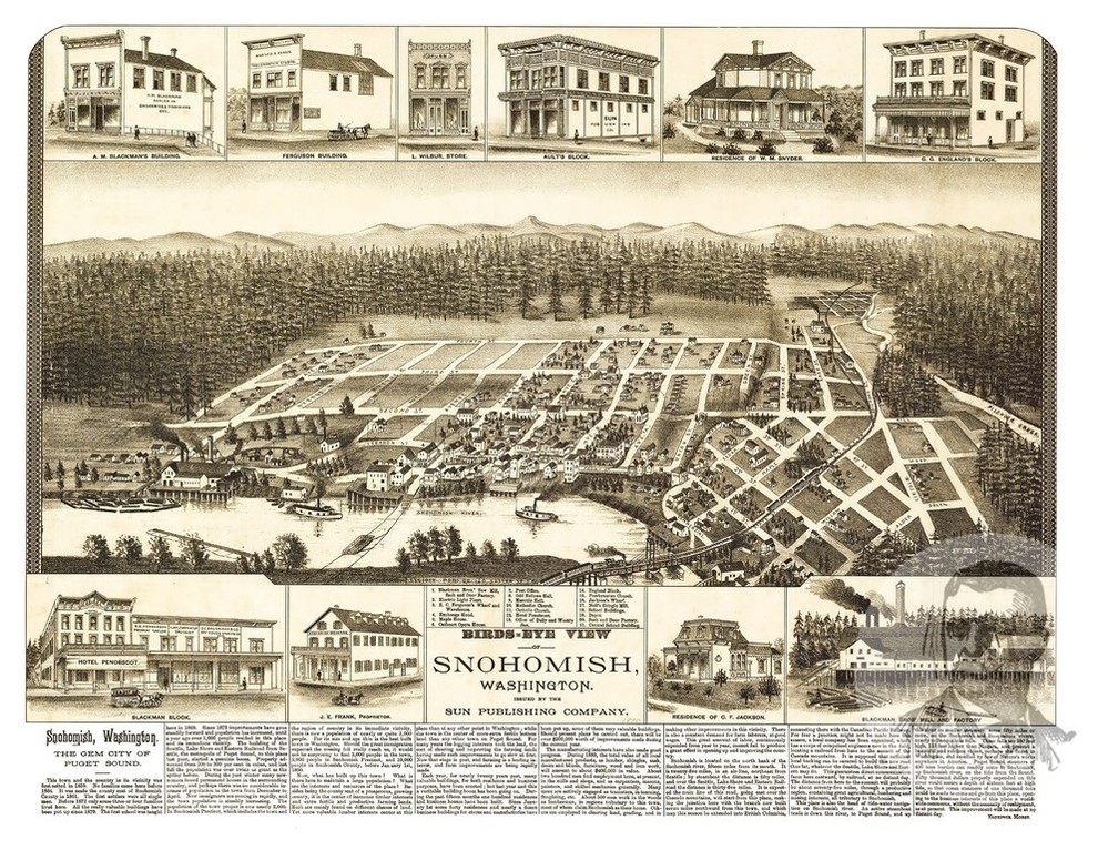 Old Map of Monson Maine 1889, Vintage Map Art Print, 12"x18